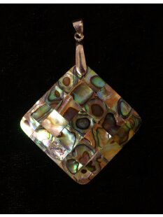 Perlmutt Anh&auml;nger echt Abalone einseitig...