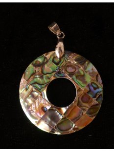 Perlmutt Anh&auml;nger echt Abalone einseitig...