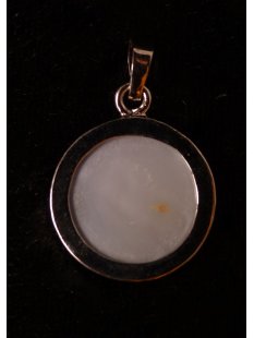 Perlmutt Anh&auml;nger echt Abalone rund Metallfassung D...