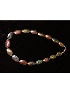 Perlmutt Kette echt Abalone beidseitig Muschel 46 cm =...