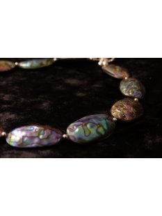 Perlmutt Kette echt Abalone beidseitig Muschel 46 cm =...