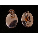 1 Paar Ohrclips Perlmuttechte  Abalone Metallfassung oval 3  cm = Code D