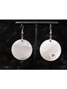 1 Paar Ohrh&auml;nger Perlmutt echte Abalone/Shell rund 5 cm = Code D