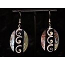 1 Paar Ohrh&auml;nger Perlmutt echte Abalone/Shell oval 5 x 3 cm = Code D