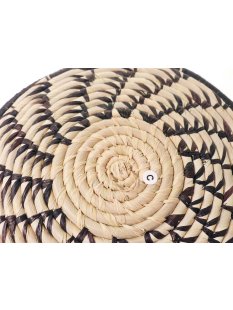 Sahafa Raphia Flachschale Wanddeko geometrische Spiral Muster schwarz D 20 cm = Code C