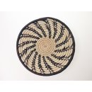 Sahafa Raphia Flachschale Wanddeko geometrische Spiral Muster schwarz D 20 cm = Code C