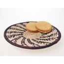 Sahafa Raphia Flachschale Wanddeko geometrische Spiral Muster schwarz D 20 cm = Code C