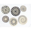 Sahafa Raphia Flachschale Wanddeko geometrisches Sternensymbol D: 23 cm = Code D