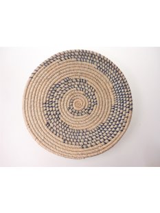 Sahafa Raphia Flachschale Wanddeko geometrisches Sonnensymbol schwarz D: 30 cm = Code E