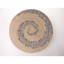 Sahafa Raphia Flachschale Wanddeko geometrisches Sonnensymbol schwarz D: 30 cm = Code E