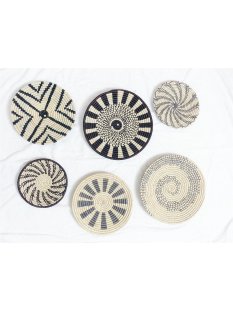 Sahafa Raphia Flachschale Wanddeko geometrische Muster D: 30 cm = Code E