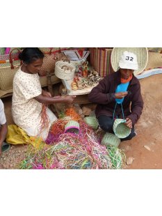 Sahafa Raphia Flachschale Wanddeko geometrische Muster D: 30 cm = Code E