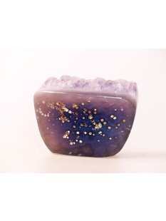 AS23 Achat Amethyst Druse Stufe poliert 8 cm original Madagaskar 506 g