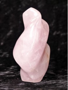 RQS01 Rosenquarz Skulptur Flamme poliert 14 cm original Madagaskar 910 g