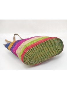 H&auml;kel Schultertasche Barrel 01 echt Raffiabast...