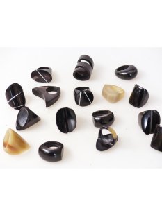 1 x Fingerringe stark reduziert echt Horn Farb- und...
