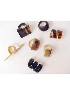 1 x Fingerringe stark reduziert echt Horn Farb- und...