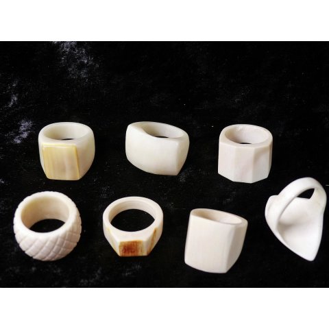 1 x Fingerringe stark reduziert echt Knochen Farb- und Designmix