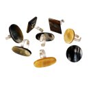 1 x Fingerringe verstellbar stark reduziert echte Hornplatte poliert Farb- und Designmix