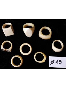 1 x Fingerringe stark reduziert echt Knochen Farb- und Designmix 19,0
