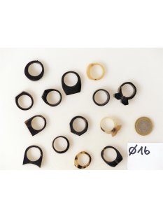 1 x Fingerringe stark reduziert echt Horn Farb- und Designmix kleine Formen 16,0