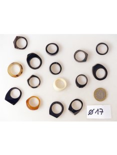 1 x Fingerringe stark reduziert echt Horn Farb- und Designmix kleine Formen 17,0