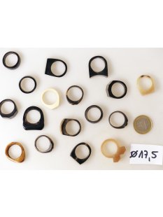 1 x Fingerringe stark reduziert echt Horn Farb- und Designmix kleine Formen 17,5