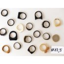 1 x Fingerringe stark reduziert echt Horn Farb- und Designmix kleine Formen 17,5