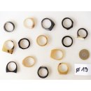 1 x Fingerringe stark reduziert echt Horn Farb- und Designmix kleine Formen 19,0