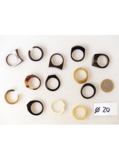 1 x Fingerringe stark reduziert echt Horn Farb- und Designmix kleine Formen 20,0