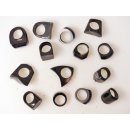 1 x Fingerringe stark reduziert echt Horn Farb- und Designmix gro&szlig;e Formen 18,0