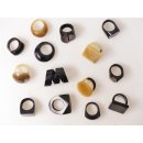1 x Fingerringe stark reduziert echt Horn Farb- und Designmix gro&szlig;e Formen 18,5