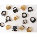 1 x Fingerringe stark reduziert echt Horn Farb- und Designmix gro&szlig;e Formen 19,5