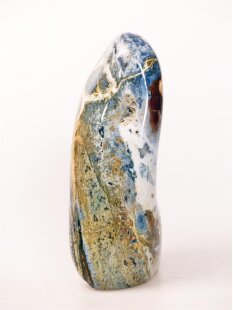 JaS44 Skulptur Freeform polychromer Madagaskar Jaspis 12,5 cm 700 g