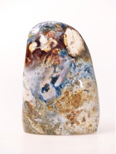 JaS44 Skulptur Freeform polychromer Madagaskar Jaspis 12,5 cm 700 g