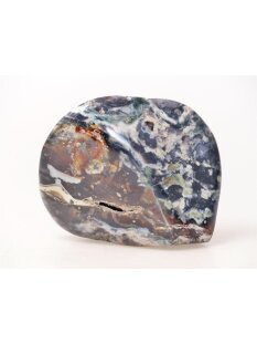 JaS46 Skulptur Freeform polychromer Madagaskar Jaspis 9 cm 510 g