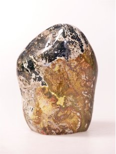 JaS52 Skulptur Freeform polychromer Madagaskar Jaspis 11,5 cm 950 g