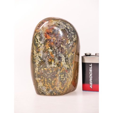 JaS55 Skulptur Freeform polychromer Madagaskar Jaspis 10,5 cm 550 g