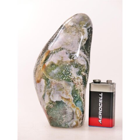 JaS58 Skulptur Freeform polychromer Madagaskar Jaspis 12 cm 435 g