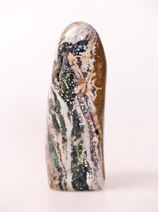 JaS58 Skulptur Freeform polychromer Madagaskar Jaspis 12 cm 435 g