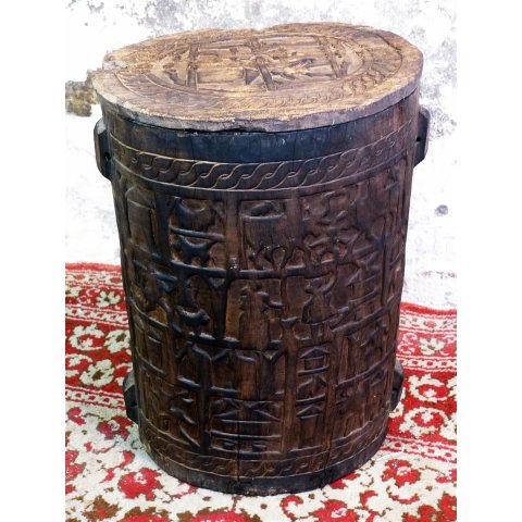 AF18 Hova Blocktruhe No.3 mit Deckel Bohnenfass Vorratsr&ouml;hre 60 cm 1955