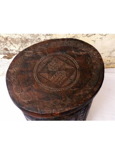 AF19 Betsileo Blocktruhe No.4 mit Deckel Vorratsr&ouml;hre Nahrungsmittelfa&szlig; 80 cm 1970