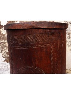 AF19 Betsileo Blocktruhe No.4 mit Deckel Vorratsr&ouml;hre Nahrungsmittelfa&szlig; 80 cm 1970