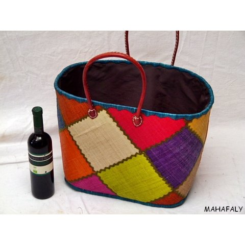 Raffia Bast Raphia Korb Rhombus 48 cm = Code J/orange