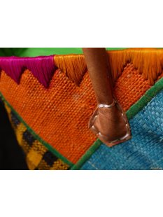 Raffia Bast Raphia Korb Rhombus 48 cm = Code J/orange