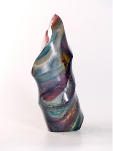 JaS61 Skulptur Freeform Flamme polychromer Madagaskar Jaspis 14 cm 680 g