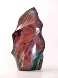 JaS61 Skulptur Freeform Flamme polychromer Madagaskar Jaspis 14 cm 680 g