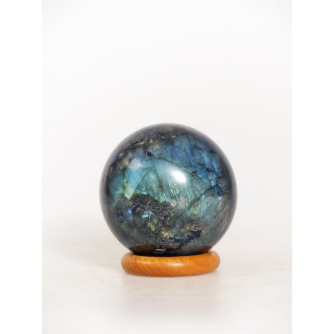 KLa05 Labradorit Kugel Madagaskar 280 g D: 56 mm