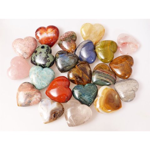 1 St&uuml;ckTrommelstein Herzform Heilstein Madagaskar Edelsteine D: 80 mm poliert Heilstein Edelstein getrommelt