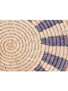 Sahafa Raphia Flachschale Wanddeko geometrisches Sonnensymbol grau D: 30 cm = Code E